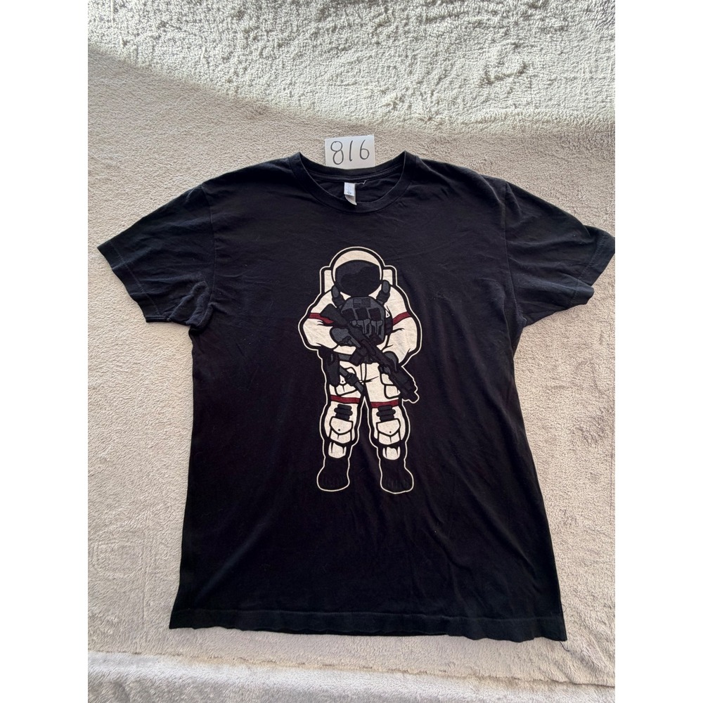 HTX Tactical Graphic T-Shirt Mens Medium Black Astronaut Space Tee